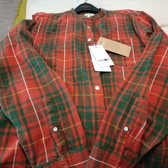 NEW COLORFUL NN7 100% SOFT COTTON SHIRT WITH SCOOP COLLAR, SIZE XL - Picture 1 of 4